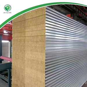 Mật độ cao chống cháy Vật liệu Tường Cách Nhiệt tấm bên ngoài tấm tường đá len Sandwich <span class=keywords><strong>Panel</strong></span> - Product Image 2
