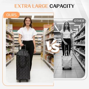 New High Quality Light Weight <b>Foldable</b> Two Wheel Trolley Shopping <b>Cart</b> with Cooler Bag for <b>Foldable</b> Polyester Grocery Tote - Product Image 5