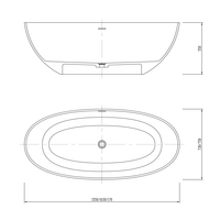 Salle de bain douche moderne de luxe Baignoire autoportante en marbre artificiel Grande forme ovale Égouttoir à surface solide inclus