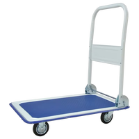 Chariot à plateforme pliable à quatre roues pour entrepôt industriel de petite taille, chariot à main robuste, personnalisable OEM pour le chargement et le stockage