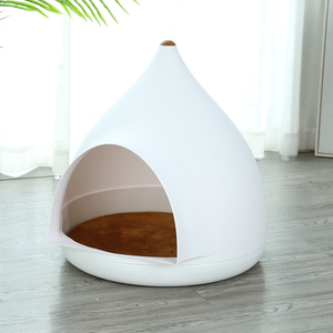 2021ใหม่หรูหรา Hoopet สีขาว Igloo สุนัขสัตว์เลี้ยงพลาสติกเตียงขนแกะ - Product Image 1
