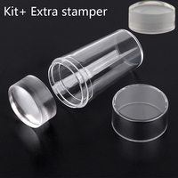 Kit d'estampage Transparent en Silicone, pour Nail Art, manucure, blanc, pochoir pour vernis, plaque de sceau, grattoir