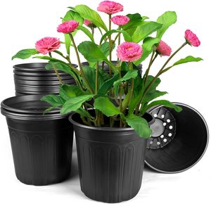 Vente en gros d'usine : Pots de fleurs en plastique épaissis pour semis, avec trous, pour jardin, pelouse et cour, utilisables en intérieur et en extérieur - Product Image 2