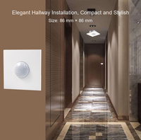 Interrupteur intelligent Tuya WiFi avec détecteur de mouvement PIR mural, boîtier 86, télécommande via application pour éclairages LED/à incandescence