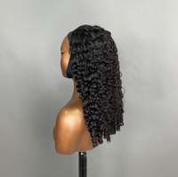Perruque mi-tête naturelle noire brésilienne vierge birmane en cheveux humains, sans colle, installation facile, ajustement sûr pour les jeunes femmes noires