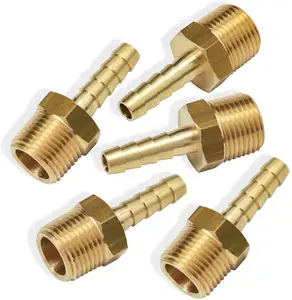 3/8 NPT Metal Male Coupling Brass Fitting Sink Garden Hose Barb Tail Reducer Reducing Plug air tube fitting