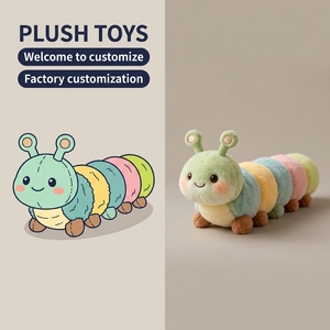 Juguetes de Peluche Personalizados al por Mayor, Lindos Peluches de <span class=keywords><strong>Gusano</strong></span>, Animales de Peluche Súper Suaves, Juguetes de Oruga Esponjosos de Fábrica para Regalos y Decoración - Product Image 1