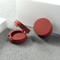 Boîtier compact rond multi-couches poudre pressée blush emballage plusieurs couches surligneur fard à paupières étui avec miroir