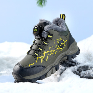 Chaussures en coton pour garçons, nouvelles chaussures <span class=keywords><strong>de</strong></span> randonnée doublées <span class=keywords><strong>de</strong></span> polaire chaudes pour l'automne et l'hiver, imperméables, antidérapantes, bottes <span class=keywords><strong>de</strong></span> neige pour grands garçons - Product Image 4