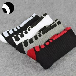 ถุงเท้ายาวสำหรับผู้ชายผ้าฝ้ายสวมใส่สบายถุงเท้ากีฬาปีนเขาเดินออกกำลังกายเล่นบาสเก็ตบอล - Product Image 1