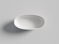 Baignoire autoportante en pierre artificielle blanche MA5004, baignoire autoportante moderne en surface solide