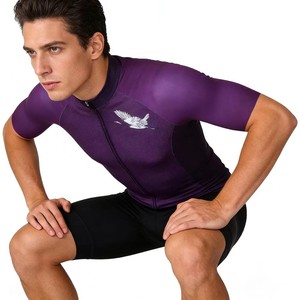 Jersey de Ciclismo de Manga Corta para Verano, Unisex, de Alta Calidad, Color Morado, Secado Rápido, Transpirable, Estampado, Impermeable, Absorbe el Sudor - Product Image 5