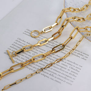 Kingcome สร้อยคอโซ่สแตนเลสสตีลปราศจากสารเคลือบทอง18K สำหรับผู้หญิงและผู้ชาย - Product Image 5