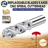 Fraise à spirale CNC 5 axes RENLI pour le travail du bois, avec inserts en carbure pour rainurage, dégrossissage et nettoyage de fond – Facile à utiliser