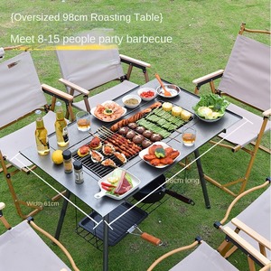 Ngoài Trời Thép Không Gỉ Gấp Nướng Thịt Nướng Mới Dày Hộ Gia Đình Than Nướng BBQ Nướng Cho Cắm Trại Du Lịch BBQ Nướng - Product Image 4