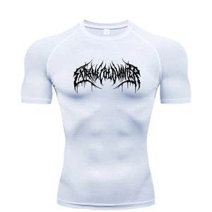 T-shirt Fitness da uomo a manica corta a compressione estiva - Product Image 2