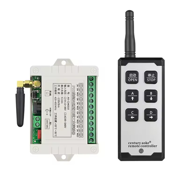 DC 12V 24V 36V 420-450MHz 4 Channel 10A Relay FSK FHSS Wireless Remote Control Switch Receiver Transmitter for Motor Lights