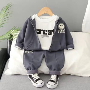 2023 xu hướng 1 2 3-4 5 tuổi áo phông quần và áo khoác 3 mảnh phù hợp với bộ trẻ em chạy bộ mặc cậu bé quần áo trẻ em cho trẻ em Bộ đồ thể thao - Product Image 6