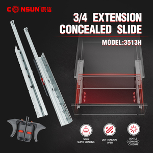 Consun phần cứng đường sắt giấu tủ bếp Telescopic kênh Ngăn kéo trượt gần undermount mềm đóng Ngăn kéo trượt - Product Image 1