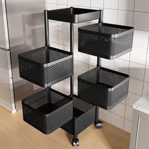 Chariot de Rangement Rotatif Multicouche OEM avec Paniers pour Légumes et Fruits, Étagère de <span class=keywords><strong>Cuisine</strong></span> pour Maison, Bureau, <span class=keywords><strong>Salon</strong></span> - Product Image 1