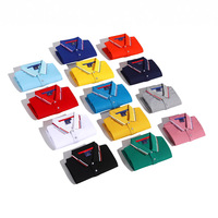 Chemises d'été à revers à manches courtes, lavables en machine, pour la publicité, uniformes de travail, impression de logo, broderie, vente en gros