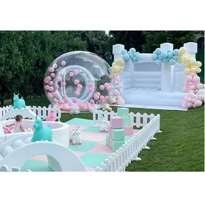 White Party Bounce House Aufblasbare 3M/4M Durchmesser Outdoor Clear Crystal Iglu Kuppel Heißluft ballon Zelt Bubble Dome Zum Verkauf