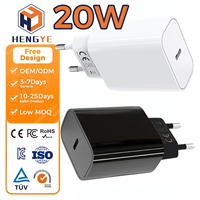 Adaptateur d'alimentation PD 20W, mini chargeur mural rapide pour mobile avec un seul port USB, prises AU, UK, EU