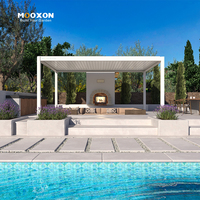 Mooxon Pergola moderne en aluminium Gazebo extérieur en aluminium Toit pergola persienne motorisée Skypoly Structure de jardin étanche