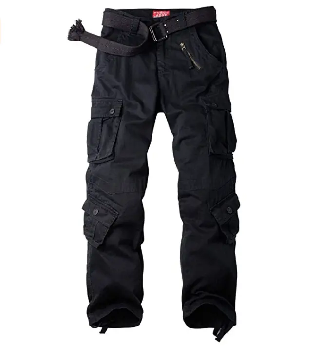 Calça hip pop masculina casual de trabalho de combate harém tático calças largas cargo com vários bolsos