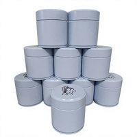 Boîte en métal de haute qualité pour le thé, gravure de logo personnalisée, 30g 50g 60g 80g 100g, boîte ronde en métal colorée pour le stockage du matcha