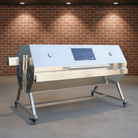 Grill à charbon de bois avec rôtissoire, grande taille, réglable, en acier inoxydable, pour porc et agneau, usage commercial extérieur, personnalisable OEM
