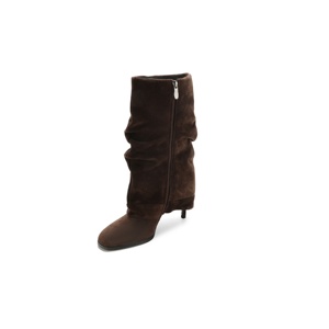 Bottes mi-<span class=keywords><strong>mollet</strong></span> <span class=keywords><strong>pour</strong></span> femmes, style western, à tige plissée, à talons hauts et fins, à bout carré, <span class=keywords><strong>pour</strong></span> toutes les saisons - Product Image 4