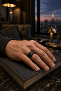 Coque de protection en silicone personnalisée avec logo OEM pour Oura Ring 5/4, Galaxy Ring, RingConn, Ultrahuman – Noir, grand logo en relief, marque - Product Image 4