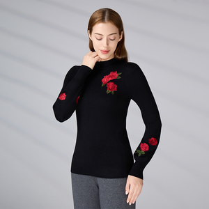 Suéter de Punto Personalizado al por Mayor, Jersey de Manga Larga para Invierno, Cálido, Transpirable, con Bordado para Mujer - Product Image 6