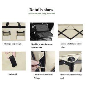 Taşınabilir Elektrikli Kamp Arabası Motorlu Açık Hava Bahçe Plaj Arabası Katlanabilir Balıkçılık El Bagajı Arabası Alışveriş ve Depolama - Product Image 4