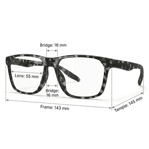 Gafas Rectangulares Deportivas Anti Luz Azul Personalizadas OEM para Hombre y Mujer, para Uso Diario en la Oficina, Duraderas, Opción TR90 K502-07, MOQ Bajo - Product Image 3