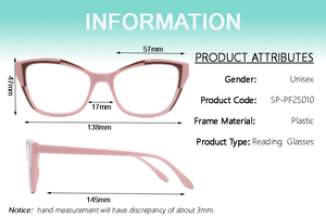 Lunettes de lecture unisexe Shoneray 2026 nouvelle tendance, monture œil de chat anti-lumière bleue, verres transparents en PC, design confortable - Product Image 3