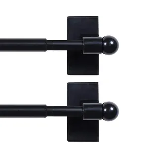 Magnetische Gardinen stangen für Metall türen mit einstellbarer Länge Magnetische Gardinen stange Einfache Installation für alle Stahl räume, schwarz