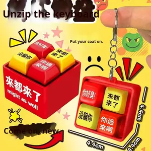 พวงกุญแจพลาสติกเรืองแสงแบบอินเทอร์แอคทีฟ น่ารัก พร้อมข้อความตอบกลับฉัน มองเข้าตาฉัน ของขวัญคลายเครียดสำหรับเพื่อน - Product Image 4