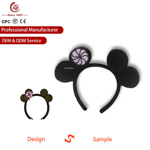 عصابات رأس على شكل حيوانات كرتونية من القطيفة، مشابك شعر على شكل دمى تميمة، محشوة بقطن البولي بروبيلين للأعمار من 2-14 سنة، تصنيع خاص حسب الطلب - Product Image 2