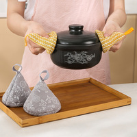 Couvre-casserole résistant à la chaleur pour la cuisine et gants triangulaires en lin résistants à la chaleur de style japonais, fabriqués en Chine