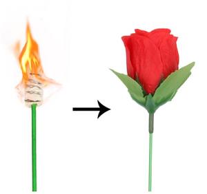 Truco de Magia: Llama de Fuego que se Convierte en <span class=keywords><strong>Rosa</strong></span>, Antorcha de Flor, Magia Escénica, Accesorios de Plástico Flotantes para Magos, Regalo de San Valentín - Product Image 1