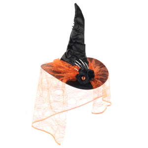 Halloween rayé à volants dentelle chapeau <span class=keywords><strong>de</strong></span> sorcière fête boule Cosplay magicien foncé doigt os décoration unisexe 100% Polyester - Product Image 3