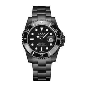 Todos los relojes mecánicos submarinos negros rolexes reloj blakens 40mm esfera negra reloj cronógrafo para hombre