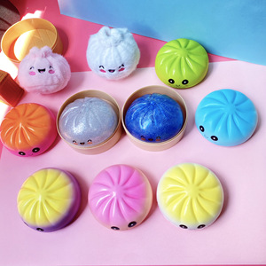 New Pink Giant Dumpling Steamer Bun Squeeze Toy Squishy Silicone Stress Relief Anxiety Relief Toy - Product Image 3