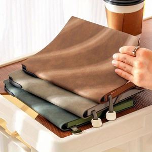 <b>A3</b> Spiral Polyurethane Leather Address Book Softcover High Elasticity Pen Holder with Lining Thick <b>Paper</b> 80 Sheets Promotional - Product Image 2