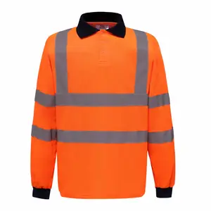 ANT5 Breathable High Visibility Shirts Safety Clothing Workwear Long Sleeve Vest Mens Reflective Polo for Work Construction