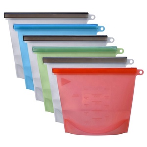 Bolsas reutilizables de silicona al vacío con cremallera a prueba de fugas para congelador, bolsa de almacenamiento de alimentos para el almuerzo - Product Image 3