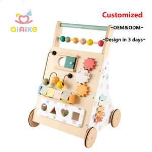 Andador de Empuje Montessori Personalizado Qiaike, Carrito de Empuje, Juguetes Educativos de Madera para Bebés con Velocidad Ajustable - Product Image 1