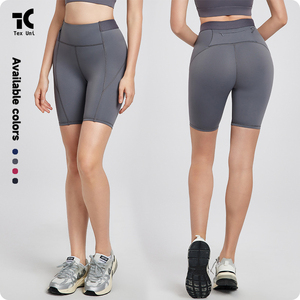 Pantalones cortos de yoga antibacterianos con bolsillo flotante <span class=keywords><strong>lateral</strong></span> para senderismo profesional multifuncional para mujer - Product Image 3